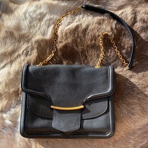 Alexander McQueen Leather/Gold Chain Shoulder Bag